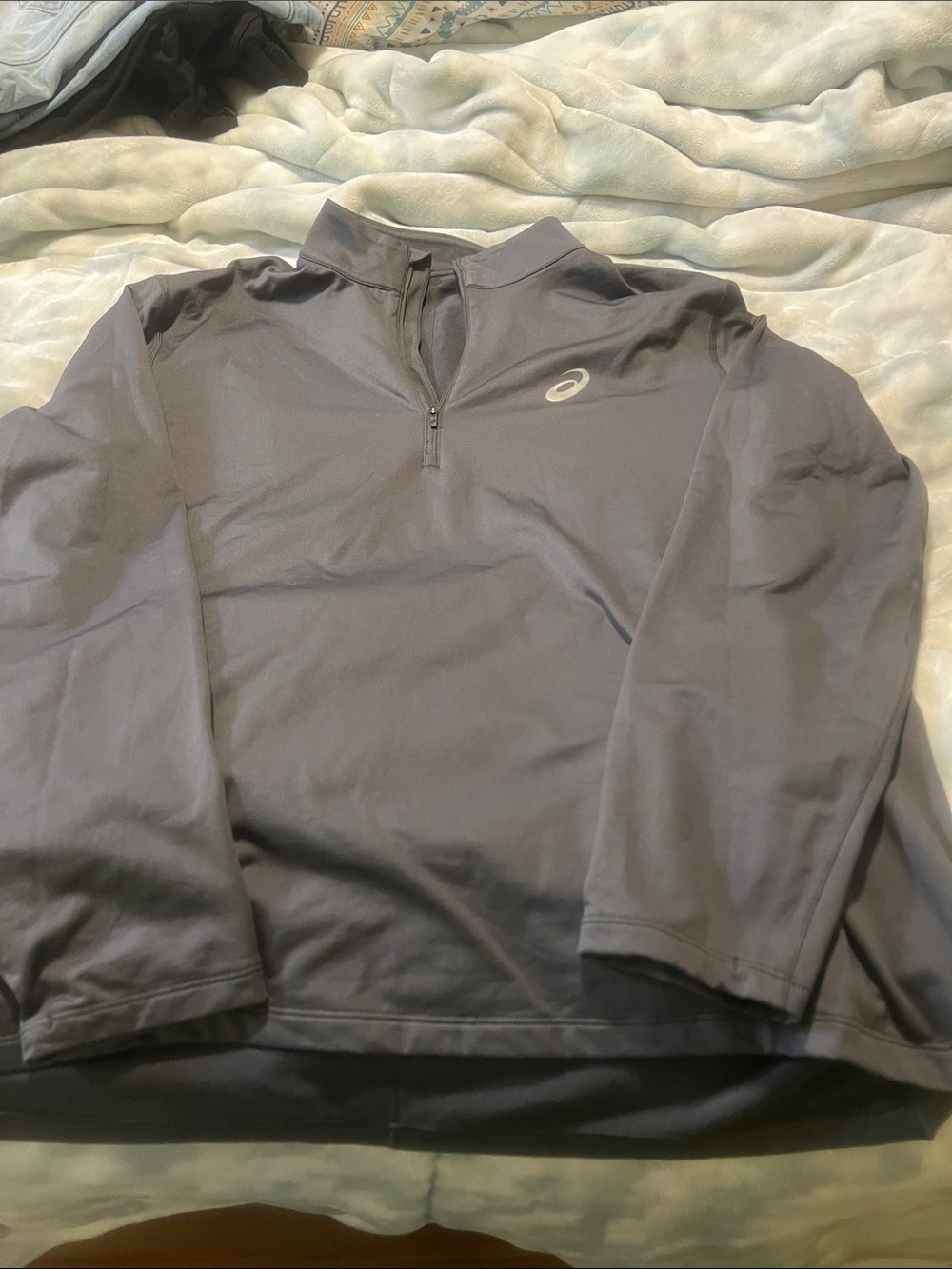 ASICS Men's Quarter-Zip Performance Jacket - Charcoal